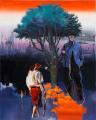 Rayk Goetze: Fireplace [Study], 2021, oil and acrylic on canvas, 200 x 240 cm

